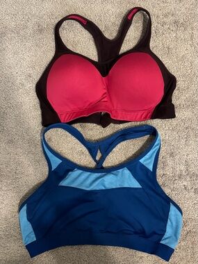 Champion Racerback Sports Bras in Hot Pink & Navy Blue